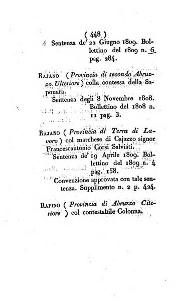 Bullettino delle sentenze emanate dalla Suprema commissione per le liti fra i già baroni ed i comuni