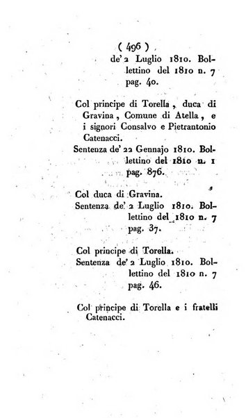 Bullettino delle sentenze emanate dalla Suprema commissione per le liti fra i già baroni ed i comuni