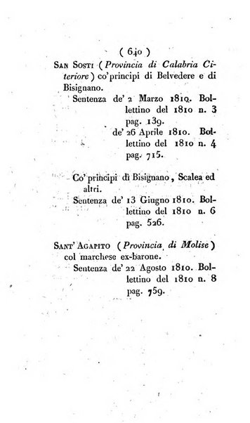 Bullettino delle sentenze emanate dalla Suprema commissione per le liti fra i già baroni ed i comuni