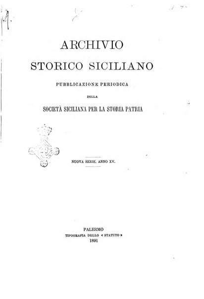 Archivio storico siciliano pubblicazione periodica per cura della Scuola di paleografia di Palermo