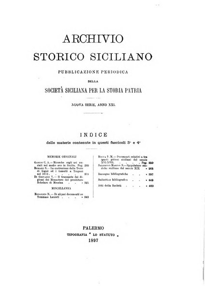 Archivio storico siciliano pubblicazione periodica per cura della Scuola di paleografia di Palermo