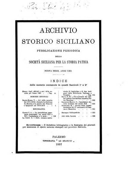 Archivio storico siciliano pubblicazione periodica per cura della Scuola di paleografia di Palermo