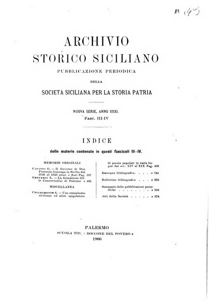 Archivio storico siciliano pubblicazione periodica per cura della Scuola di paleografia di Palermo