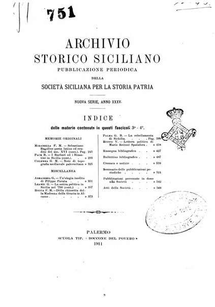 Archivio storico siciliano pubblicazione periodica per cura della Scuola di paleografia di Palermo