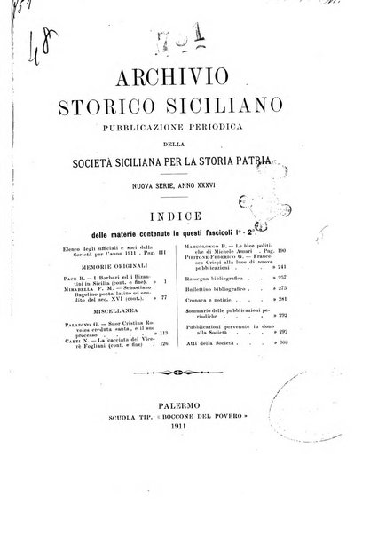 Archivio storico siciliano pubblicazione periodica per cura della Scuola di paleografia di Palermo