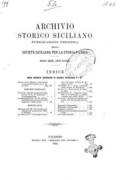 Archivio storico siciliano pubblicazione periodica per cura della Scuola di paleografia di Palermo