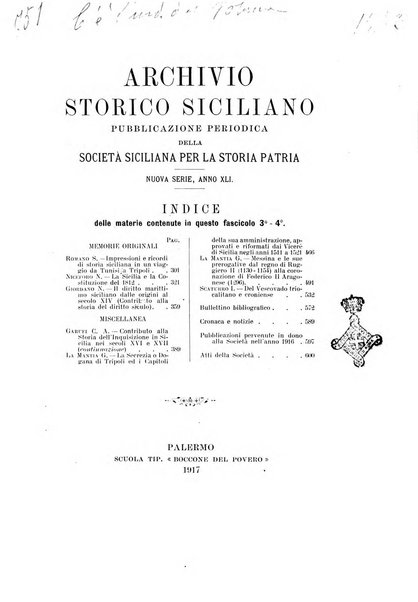 Archivio storico siciliano pubblicazione periodica per cura della Scuola di paleografia di Palermo