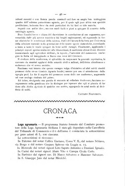 La Sicilia agricola giornale ebdomadario