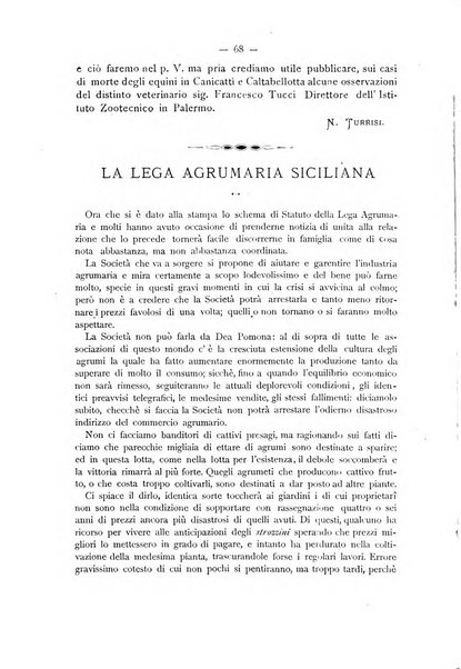 La Sicilia agricola giornale ebdomadario