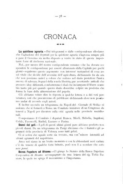 La Sicilia agricola giornale ebdomadario