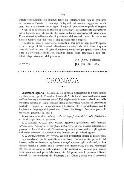 La Sicilia agricola giornale ebdomadario