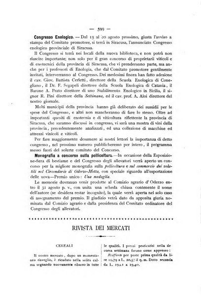 La Sicilia agricola giornale ebdomadario