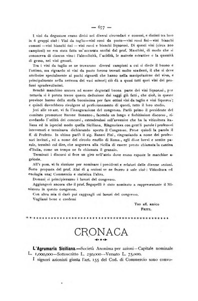 La Sicilia agricola giornale ebdomadario