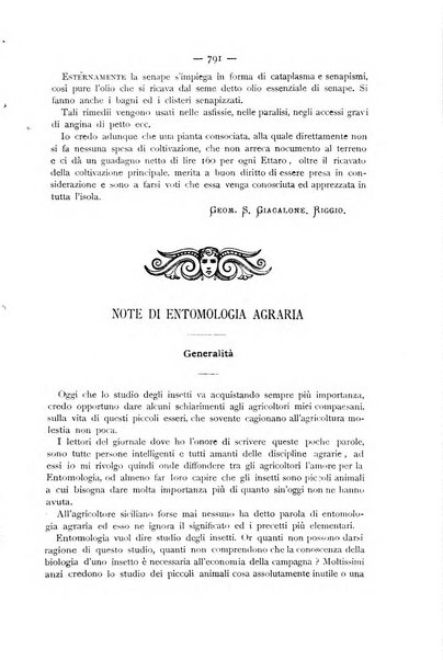 La Sicilia agricola giornale ebdomadario