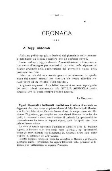 La Sicilia agricola giornale ebdomadario