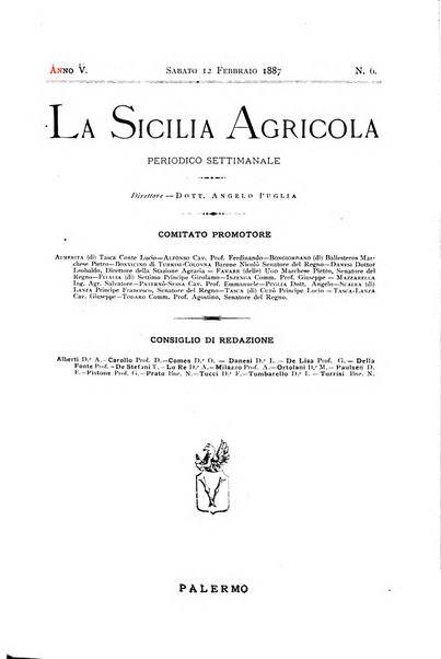 La Sicilia agricola giornale ebdomadario