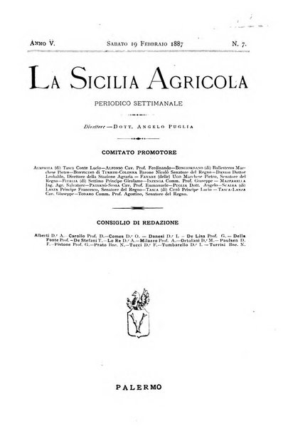 La Sicilia agricola giornale ebdomadario