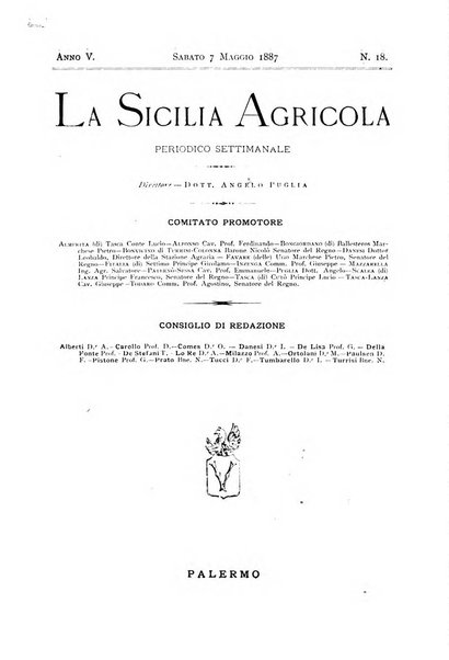 La Sicilia agricola giornale ebdomadario