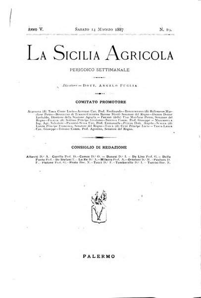 La Sicilia agricola giornale ebdomadario