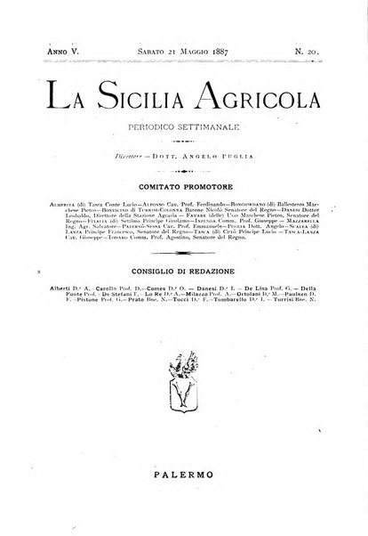 La Sicilia agricola giornale ebdomadario