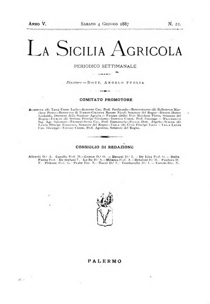 La Sicilia agricola giornale ebdomadario