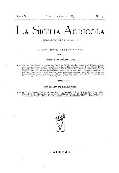 La Sicilia agricola giornale ebdomadario