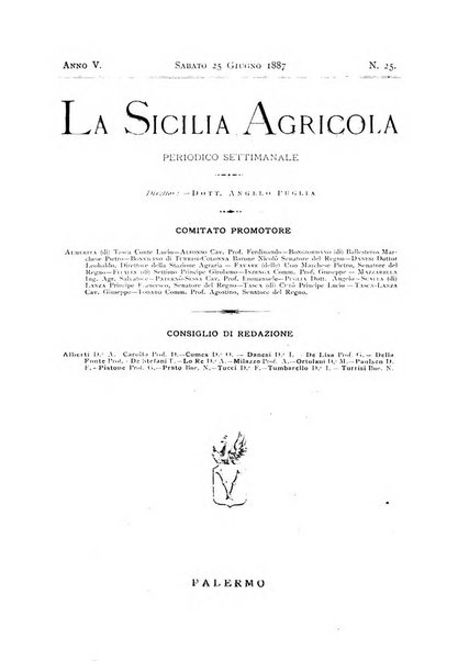 La Sicilia agricola giornale ebdomadario