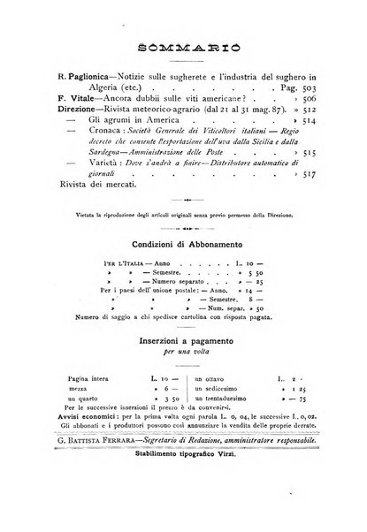 La Sicilia agricola giornale ebdomadario