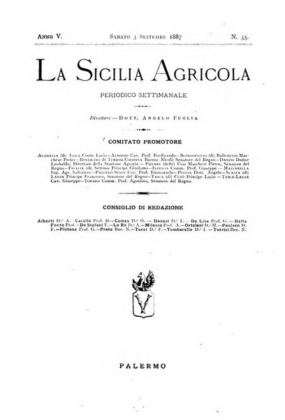 La Sicilia agricola giornale ebdomadario