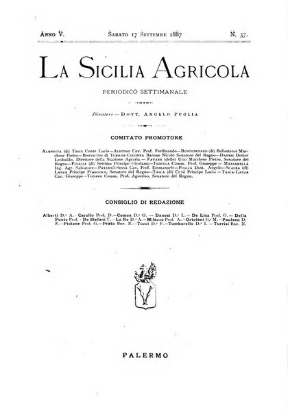 La Sicilia agricola giornale ebdomadario