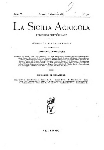 La Sicilia agricola giornale ebdomadario