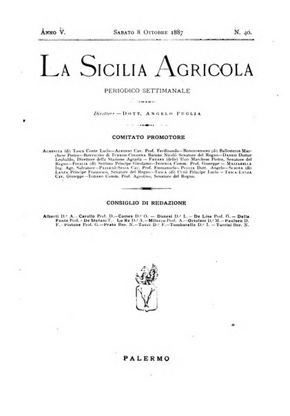 La Sicilia agricola giornale ebdomadario