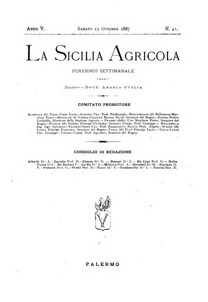 La Sicilia agricola giornale ebdomadario