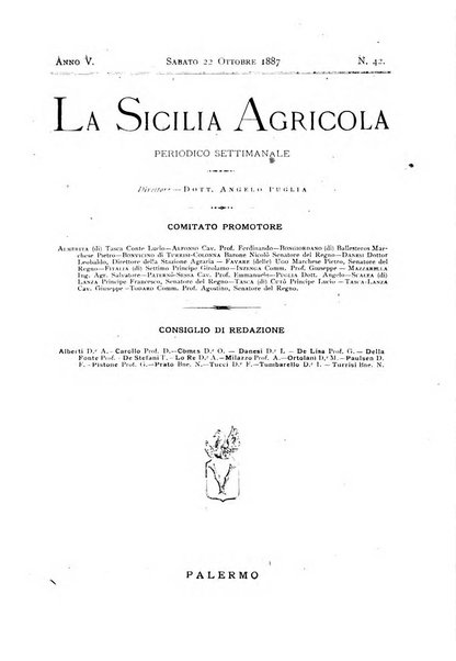 La Sicilia agricola giornale ebdomadario