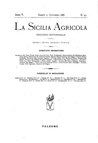 La Sicilia agricola giornale ebdomadario