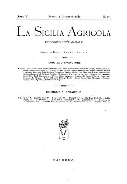 La Sicilia agricola giornale ebdomadario