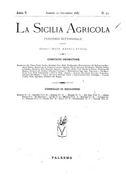 La Sicilia agricola giornale ebdomadario