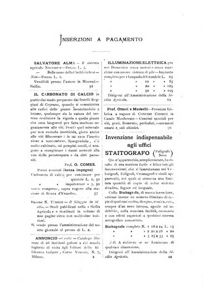 La Sicilia agricola giornale ebdomadario