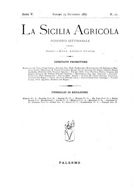 La Sicilia agricola giornale ebdomadario