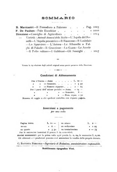 La Sicilia agricola giornale ebdomadario