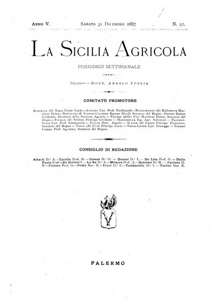 La Sicilia agricola giornale ebdomadario