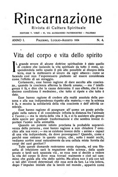 Rincarnazione rivista di cultura spirituale