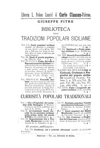 Archivio per lo studio delle tradizioni popolari rivista trimestrale