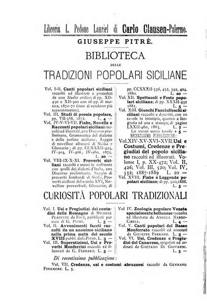 Archivio per lo studio delle tradizioni popolari rivista trimestrale