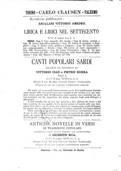 Archivio per lo studio delle tradizioni popolari rivista trimestrale