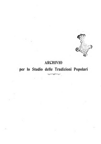 Archivio per lo studio delle tradizioni popolari rivista trimestrale