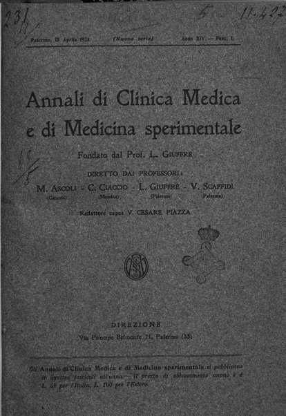 Annali di clinica medica e di medicina sperimentale