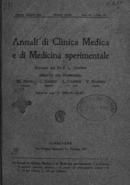 Annali di clinica medica e di medicina sperimentale