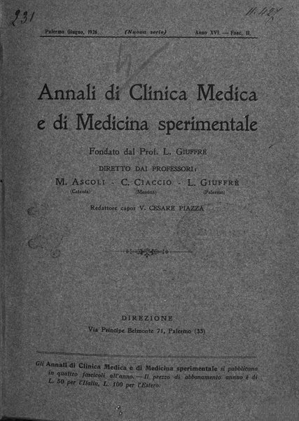 Annali di clinica medica e di medicina sperimentale