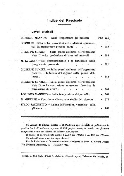 Annali di clinica medica e di medicina sperimentale